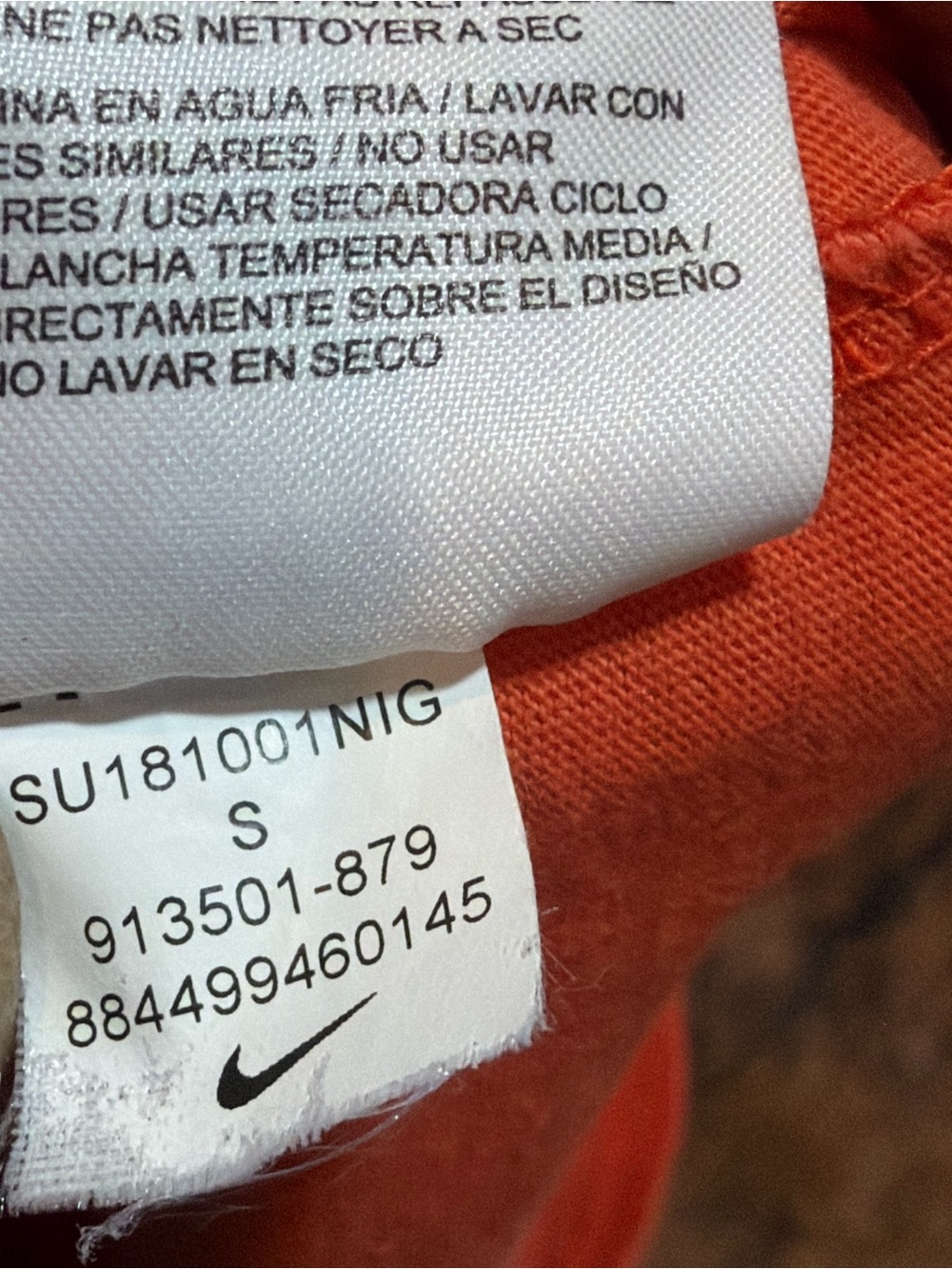 Nike NikeCourt Men's Tennis T-Shirt Size Small Orange Dri-fit - Picture 6 of 6